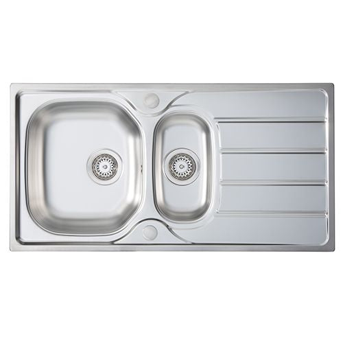 Fresssh Large 1.5 Bowl Sink & Drainer 965x500x155mm With Mixer Tap