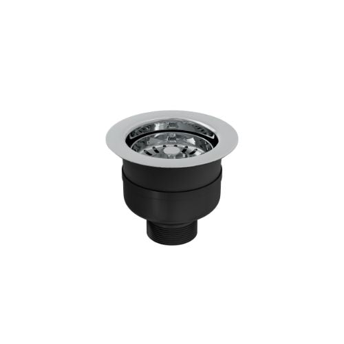 Top Fix Basket Strainer Kitchen Sink Waste Polished Steel
