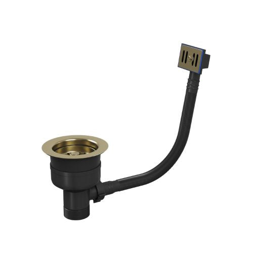 Top Fix Basket Strainer Kitchen Sink Waste Brushed Brass