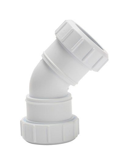 UNI white comp waste - 45 elbow 32mm