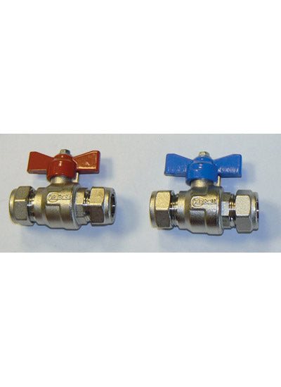 Inta Full Bore Ball Valve 15mm Red Butterfly Handle