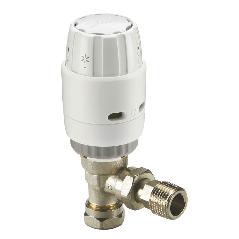 Danfoss RAS-C2 15mm Angled White Thermostatic Radiator Valve
